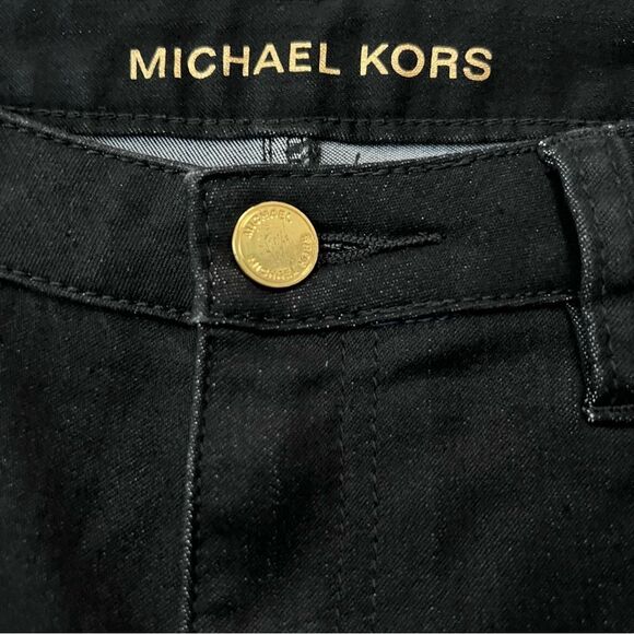 Michael Kors Black With Gold Accent Skinny Jeans Size 4 - Picture 4 of 9